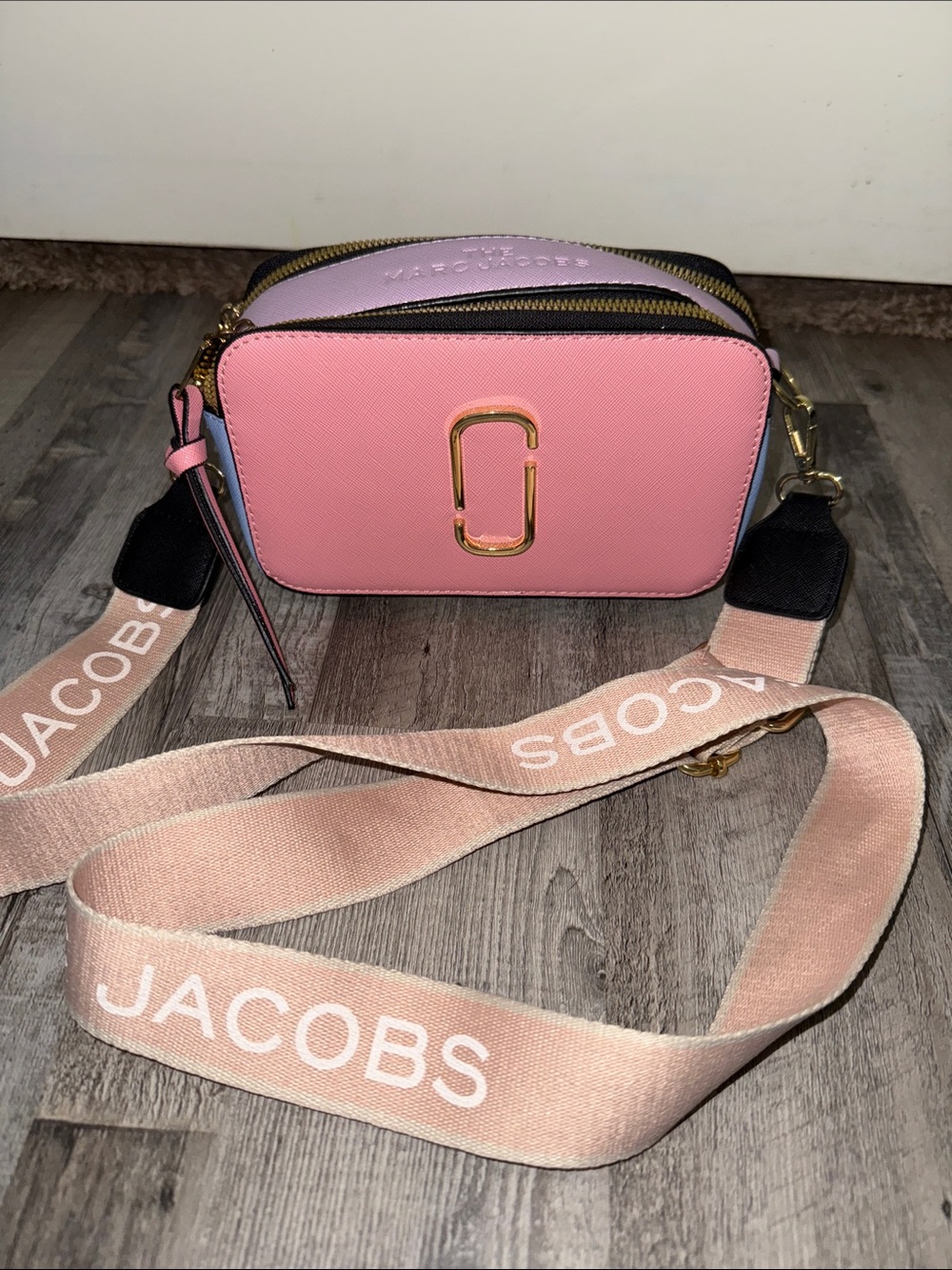 Marc Jacobs Pink and Lavender Snapshot Crossbody Bag